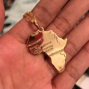 New 18k gold plated map necklace